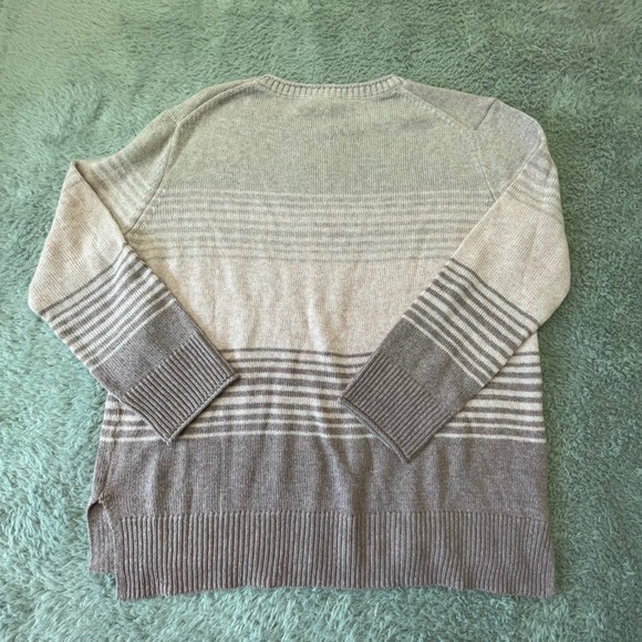 Ella Moss‎ Womens Medium M Striped Sweater Crew Neck Long Sleeve Pink - Picture 9 of 10